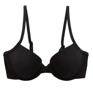 NWT Aerie OG Women's Lightly Lined Underwire Bikini Top True Black Size 32D - Picture 1 of 12
