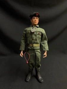 VINTAGE ACTION MAN 1970 TALKING COMMANDER FLOCKED HAIRED FIGURE & UNIFORM - Picture 1 of 11