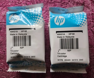 Lote 2 cartuchos de impresora tricolor HP65 sin abrir Hewlett Packard en - Imagen 1 de 1