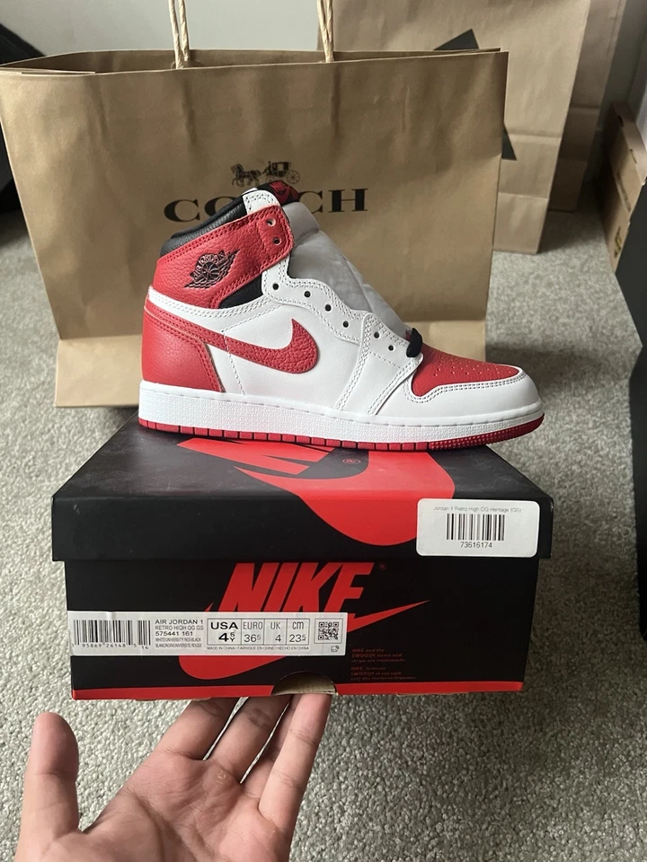 Jordan 1 Retro High OG Heritage (GS) 575441-161 Size 4.5Y New Good Box Foto 1 de 1
