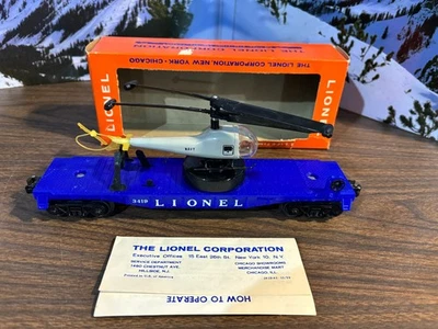 Excellent Plus Earliest Production Lionel 3419 Helicopter Car all original. - Image 1 of 4