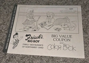FRISCH’S BIG BOY Toledo Northwest Ohio restaurant 1981 coloring book W Coupons - Picture 1 of 14