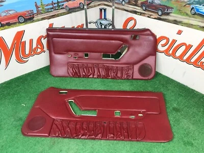 1987-1993 FORD MUSTANG FOX BODY DOOR PANELS RED POWER OR MANUAL WINDOWS - Imagem 1 de 4