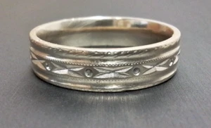 Vintage MALO Men's 10K Gold 6mm Engraved Designs Heavy Band / Ring Size 11.5 - Picture 1 of 6