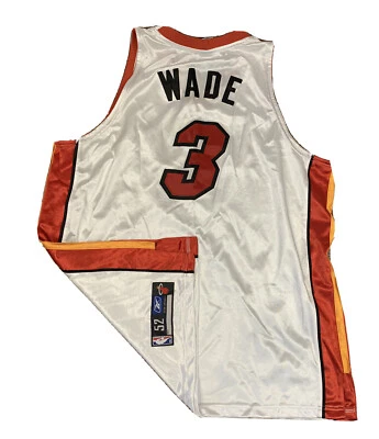 Dwyane Wade Reebok Mens Authentic Game Miami Heat White Home Jersey Size 52 - Image 1 of 4