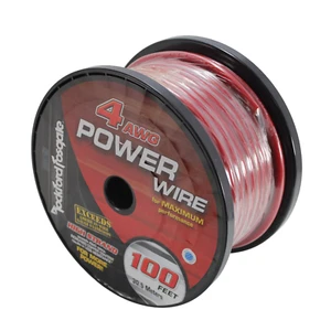 Rockford Fosgate 4 AWG 100% Oxygen Free Copper Power/Ground Wire Red 100ft - Picture 1 of 1