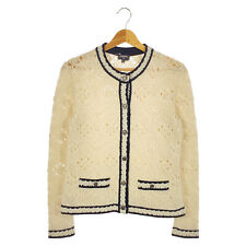 CHANEL Knitwear cardigan jacket P72088K10340 Cashmere White Used Women size 38