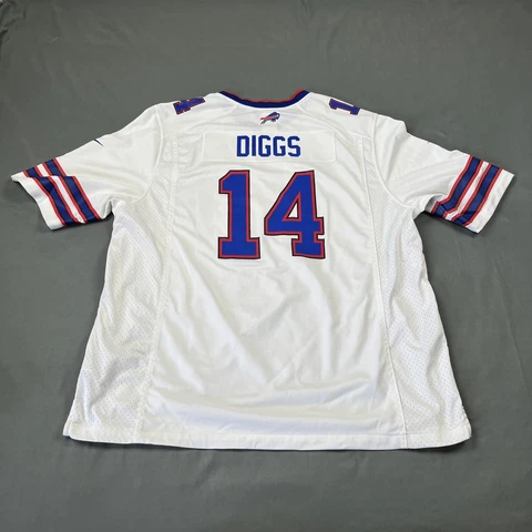 Stefon Diggs #14 Buffalo Bills On-field Game Men's Onfield Jersey White XXL Cover
