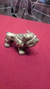 Vintage JB Solid Brass Bulldog Figurine Paperweight Taiwan ROC 1970s UGA - Bild 1 von 8