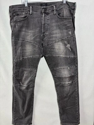 Polo Ralph Lauren Skinny Distressed Men’s Jeans Gray Black Button Fly Grunge - Image 1 of 4