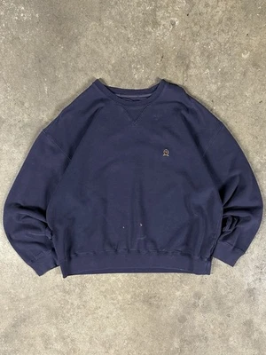 Moletom vintage anos 90 Tommy Hilfiger bordado logotipo gola redonda quadrada GG - Imagem 1 de 4