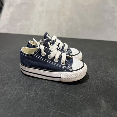 Zapatos Converse Chuck Taylor All Star Infantil Talla 3c Azul Marino Parte Superior Baja Lona 7J237 Foto 1 de 4