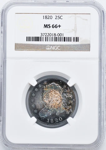1820 CAPPED BUST 25C NGC MS 66+ Cover