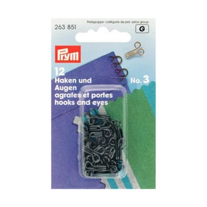 PRYM Silber Karabinerhaken und Ösen Hosenröcke 263851 Größe: 3er Pack 12 - Bild 1 von 1