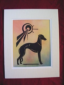 Impresión de estilizado multi mediano Whippet Greyhound #31 por Cindy A. Conter - Imagen 1 de 1