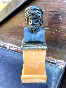Antique (130 ye. old) H.GLADENBEIK & SOHN Bronze Bust of HOMER on a marble base - Picture 1 of 24