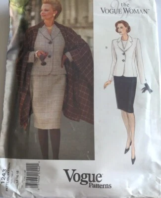 Vogue 1243 pattern 90s vintage The Vogue Woman size 14/16/18  jacket/ skirt/suit - Image 1 of 4