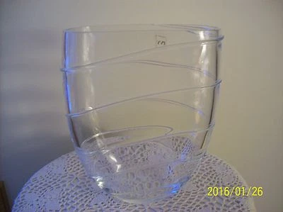 IVV 水晶复古 玻璃口吹花瓶带凸起罗纹设计意大利制造 — 第 1/4 张图片