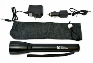 Chicago Pneumatic Flashlight with 2 Pin Charger, Car Charger and Pouch in Box - Picture 1 of 5