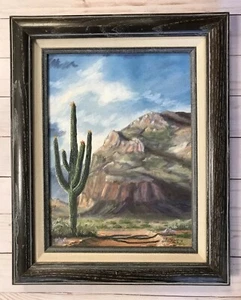Ölgemälde Tucson Arizona Wüste Südwesten Saguaro Kaktus Landschaft Sue Nowell - Bild 1 von 6