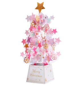 3D Weihnachten Pop Up Grußkarte Kristall Weihnachtsbaum - Bild 1 von 6
