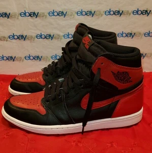 ✅️ AIR JORDAN 1 Retro High OG 555088-001 Bred Banned Black/Varsity Red-White 10 - Picture 1 of 13