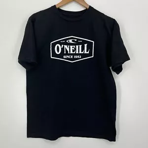O'Neill T-Shirt Men's M Black Logo Spellout Crewneck - Imagen 1 de 8