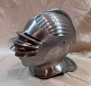 Medieval Close Helmet Armor Helmet knight Larp Helmet Halloween Gift/Decor - Picture 1 of 6