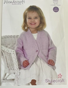 Baby girls + childrens textured cardigan KNITTING PATTERN pocket Stylecraft 8893 - Bild 1 von 7