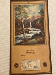 Calendario pubblicitario vintage 1931 scena di primavera con ruscello - Foto 1 di 12