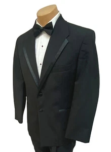 Men's Oscar de la Renta LaVida Black Tuxedo Jacket with Satin Trim Size 60XL - Picture 1 of 4