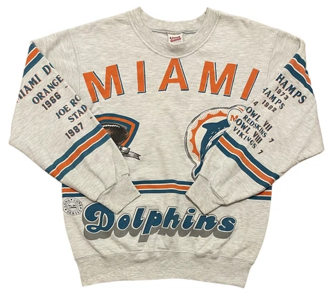 VINTAGE MIAMI DOLPHINS CREWNECK SWEATER LONG GONE SERIES SIZE MEDIUM RARE NFL Cover