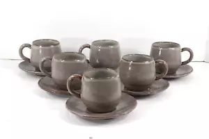 6 Cup & Saucer SETS, CREIGIAU STUDIO Welsh Art Pottery, WALES, Earthenware MINT! - Picture 1 of 5