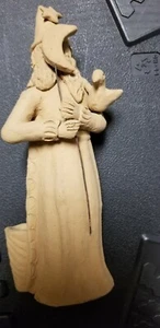 Rare Clay WIZARD holding moon and dove Figurines about 8 inch tall - Picture 1 of 9