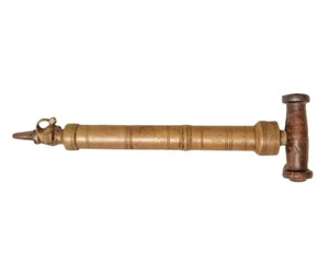 19th C, Antique Brass Elephant Head Hand-pump, Syringe, Pichkari- 39cm long - Picture 1 of 5