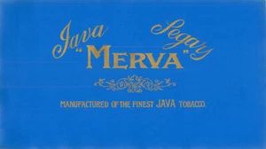 Zigarrenkiste Etikett außen Java Legacy Merva Blue Field Goldschrift 6,75x11,75 - Bild 1 von 2