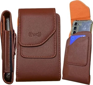 Leder Vertikal Handy Holster für Herren, Vertikale Gürtel Hülle für iPhone 15 Pro Max - Bild 1 von 7