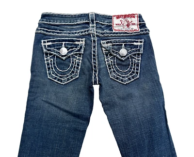 True Religion 'BILLY SUPER T' Iconic Super T Stitch Blue Jeans Size W26 L33 AU8. - Image 1 of 4