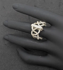 Geflochtener Ring aus Feinsilber  Breite 11 mm Silber 999   Flamere Design - Picture 1 of 7