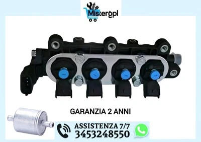 NUOVO RAIL 4 INIETTORI LANDI RENZO TAPPO BLU GPL CONNETTORE MTA FIAT ALFA EURO 5 - Bild 1 von 4