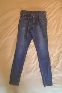Blue Spice Size 3 Womens Paperbag with Belt Blue Jeans Junior - Picture 1 of 5