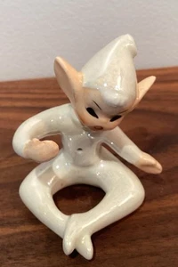 Abrazador de velas iridiscente vintage Holt Howard Pixie Elves - Imagen 1 de 7