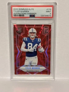 2025 Donruss Elite Tyler Warren Aspirations Shimmer/999 #119 PSA Mint 9 Rookie - Picture 1 of 2