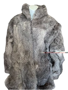 Vintage Berman’s France Rabbit Fur Coat Women's Long Sleeve Lined - Picture 1 of 6