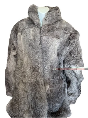 Vintage Berman’s France Rabbit Fur Coat Women's Long Sleeve Lined - Image 1 of 4