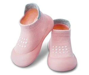 Baby Sock Shoes Boys Girls First Walking Shoes Non-Slip Slippers Soft Sole - Picture 1 of 7