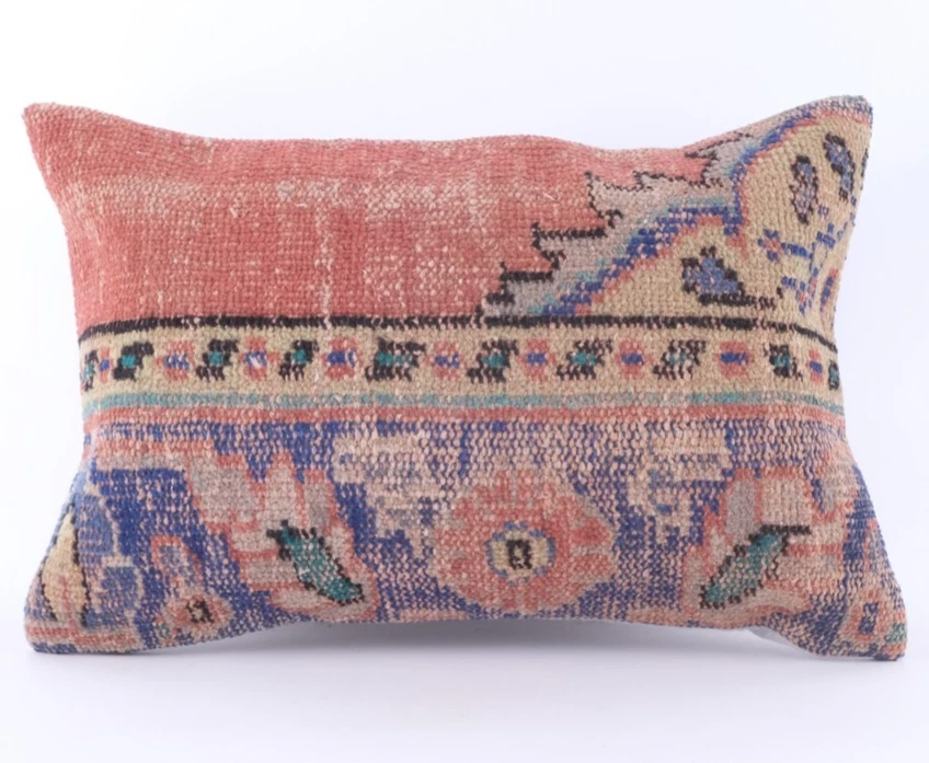 Funda de cojín para alfombra turca Kilim 16""x24"" nómada vintage Kelim Foto 1 de 4