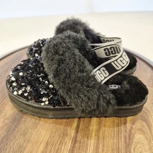 Pantofole Ugg per bambini e ragazze taglia 2 nere funkette grosse paillettes 1135350K - Foto 1 di 8