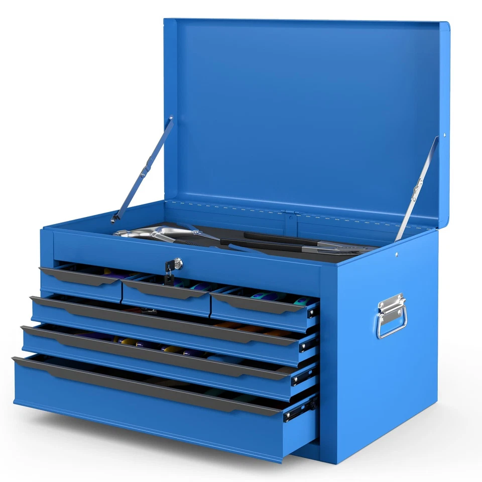 Costway Steel Tool Box Tool Chest Case with 6 Drawers & Top Storage-Blue - Image 1 of 4