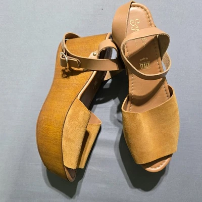 Sandalias de plataforma de gamuza con cuña delantera Seychelles 9,5 para mujer marrón Italia Foto 1 de 4